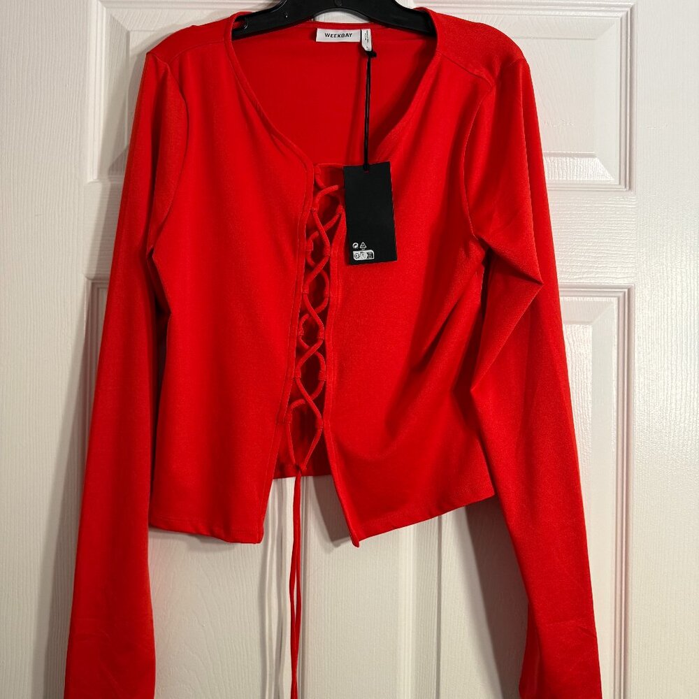 NWT Red Blouse by Weekday